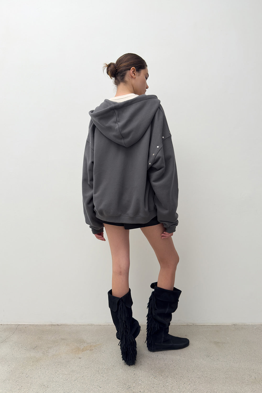 HARDWARE EMBELLISHED HOODIE