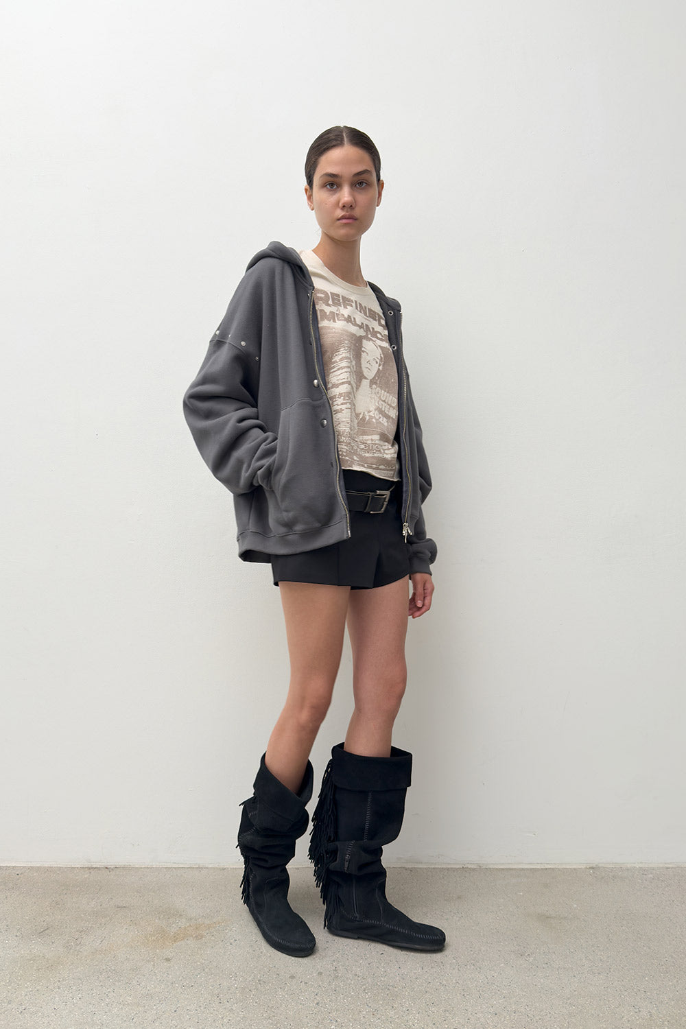 HARDWARE EMBELLISHED HOODIE