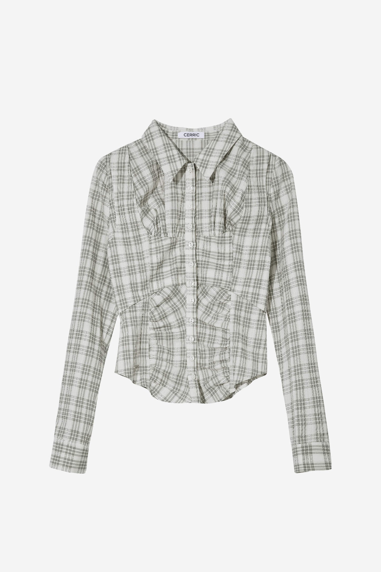 BUSTIER CHECK SHIRT / BEIGE