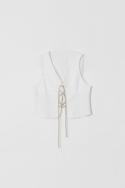 COTTON LACE UP VEST