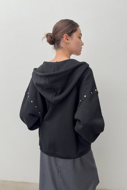 HARDWARE EMBELLISHED HOODIE BLACK
