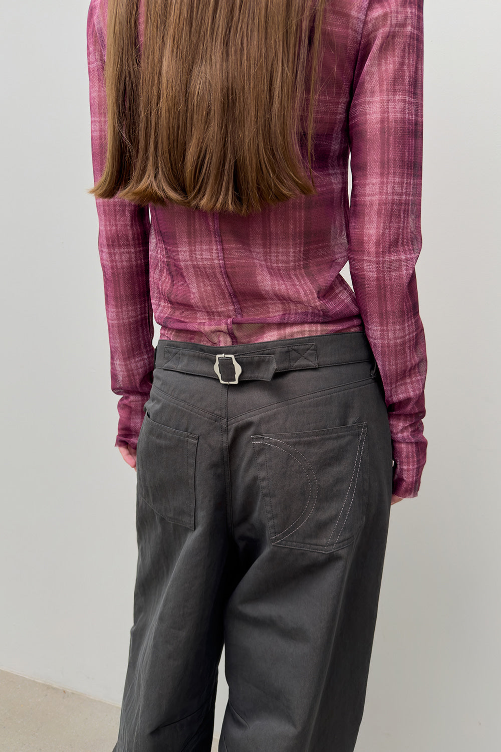 CURVED STURDY TROUSERS GREY