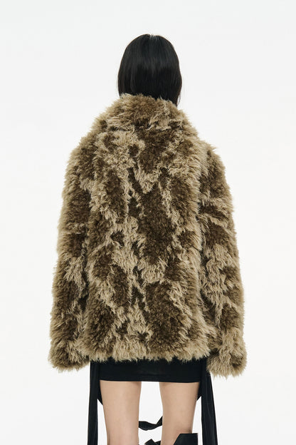 MIXED FUR JACKET / BROWN