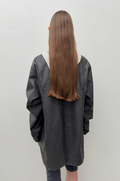 BUTTONED LEATHER JACKET