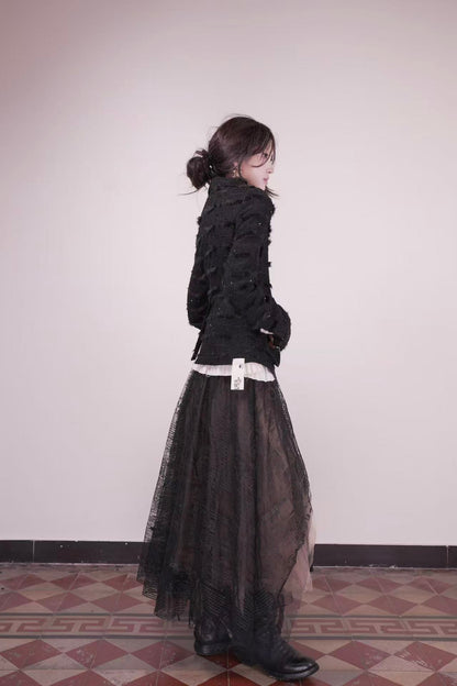 Little Swan Tulle Skirt Newspaper Playful Print