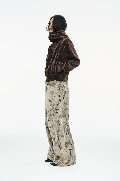 SHEARED FUR WIDE PANTS / BEIGE