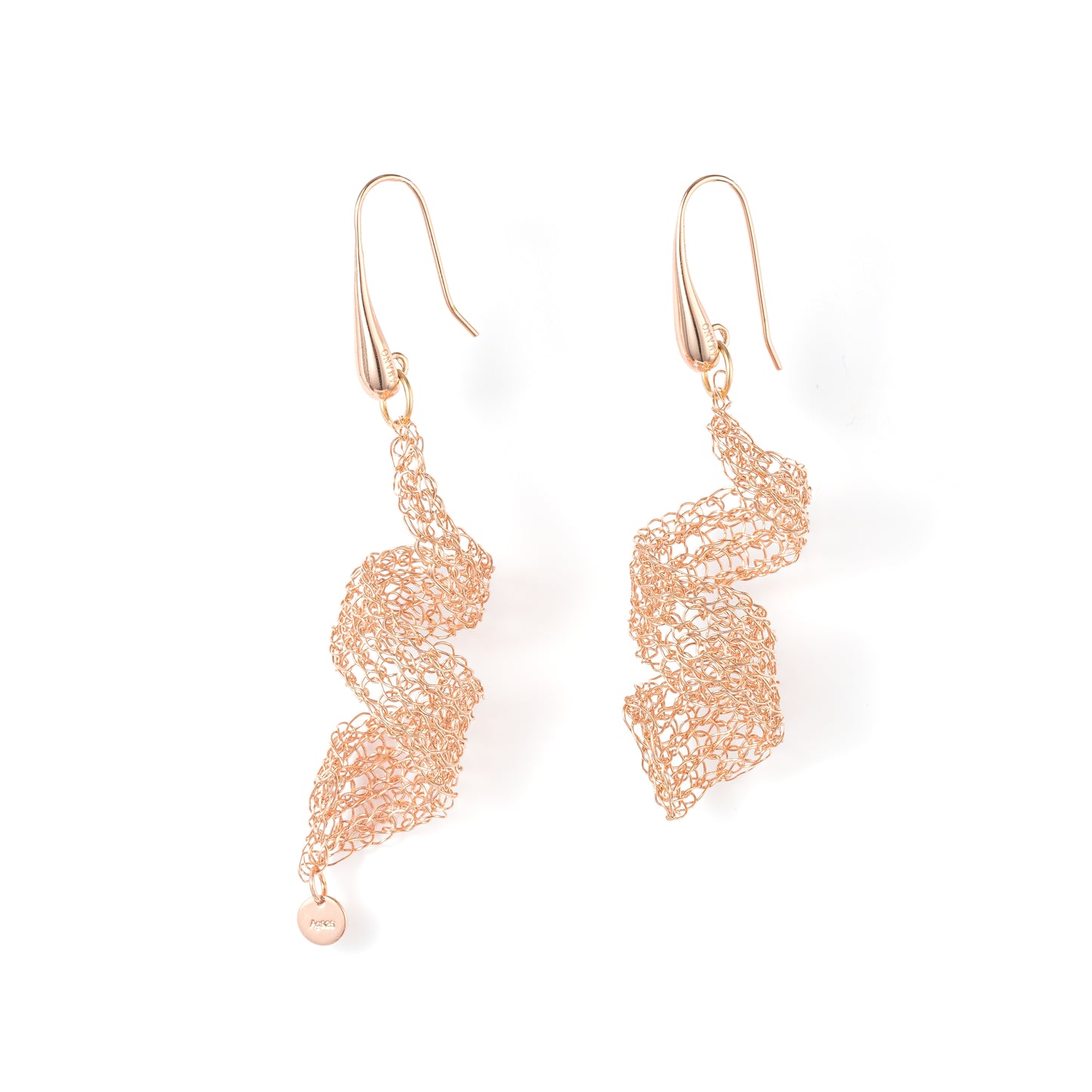 Chasing Light Series - Rose Gold Wave Earrings