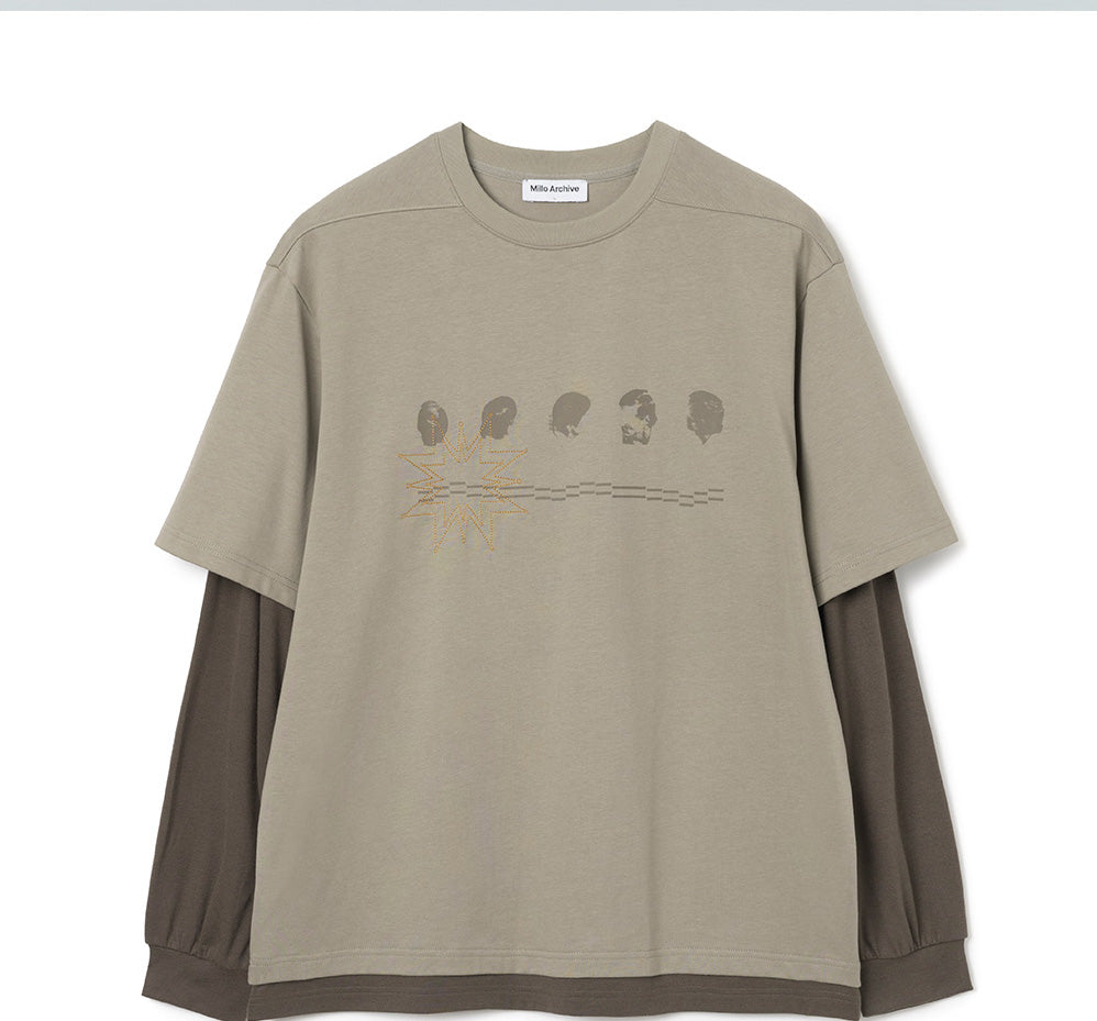 Regular Around Layer Long Sleeve Ash Khaki
