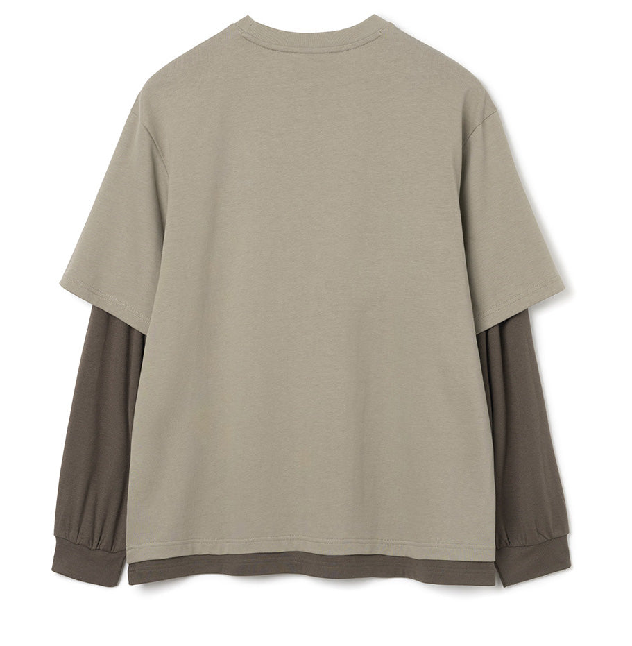 Regular Around Layer Long Sleeve Ash Khaki