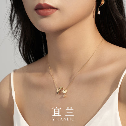 Yilan Liu "Encounter" Chinese Curved Pendant Necklace