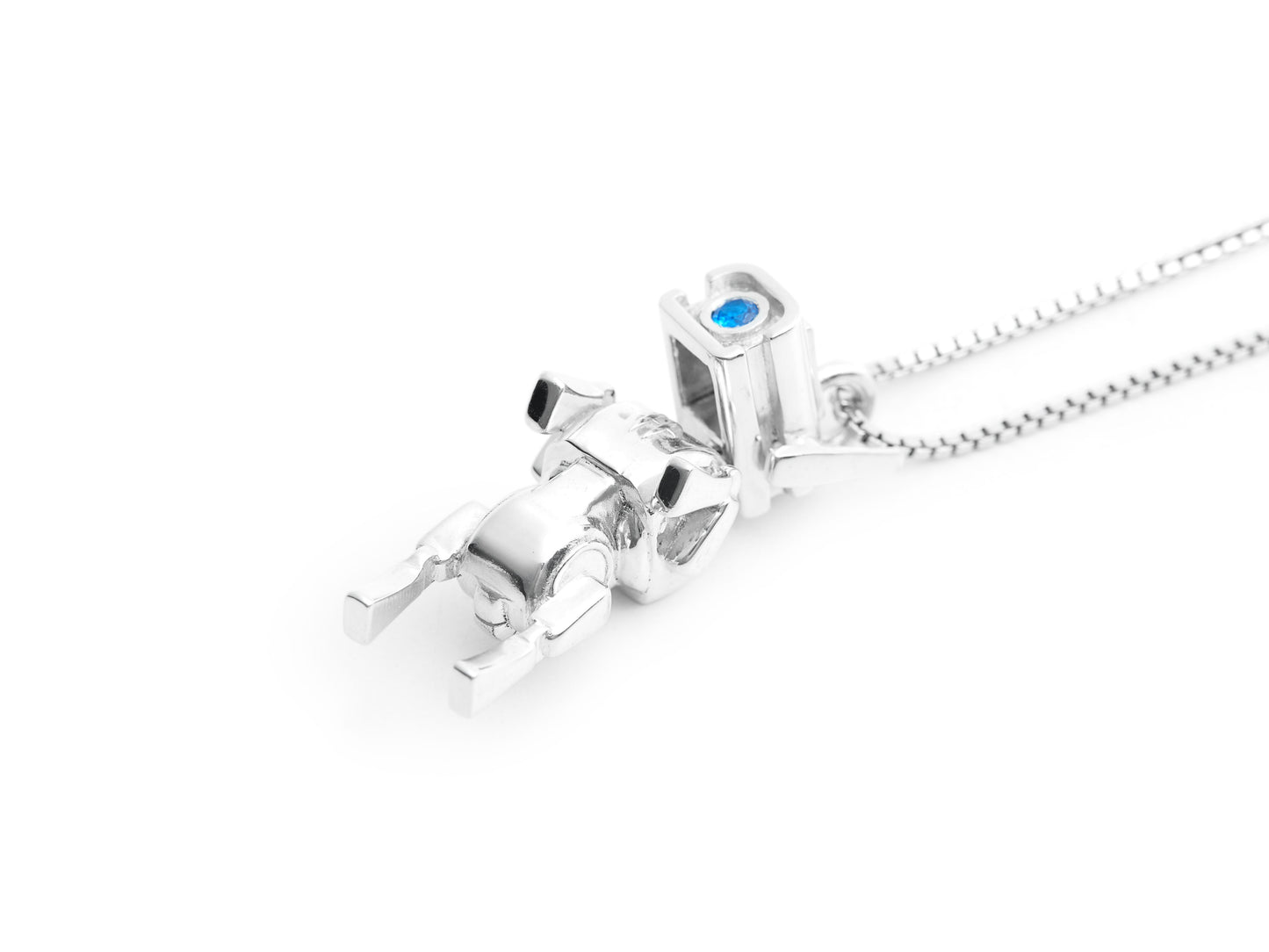 Robot Dog Necklace - Large (Silver)