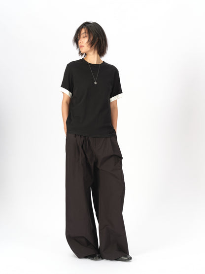 Satin Rolled-Sleeve Tee