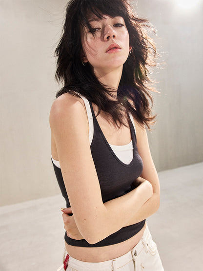 BEACH-STYLE NECK LAYERED VEST