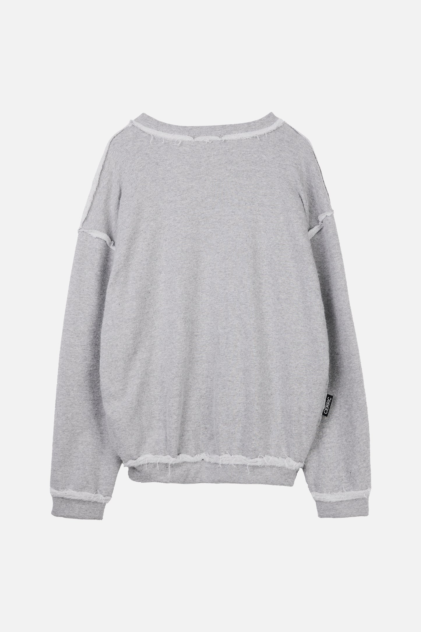 FURRY V-NECK SWEATSHIRT / GRAY