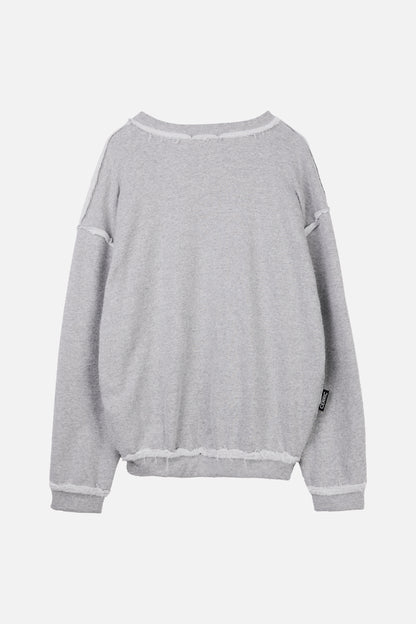 FURRY V-NECK SWEATSHIRT / GRAY