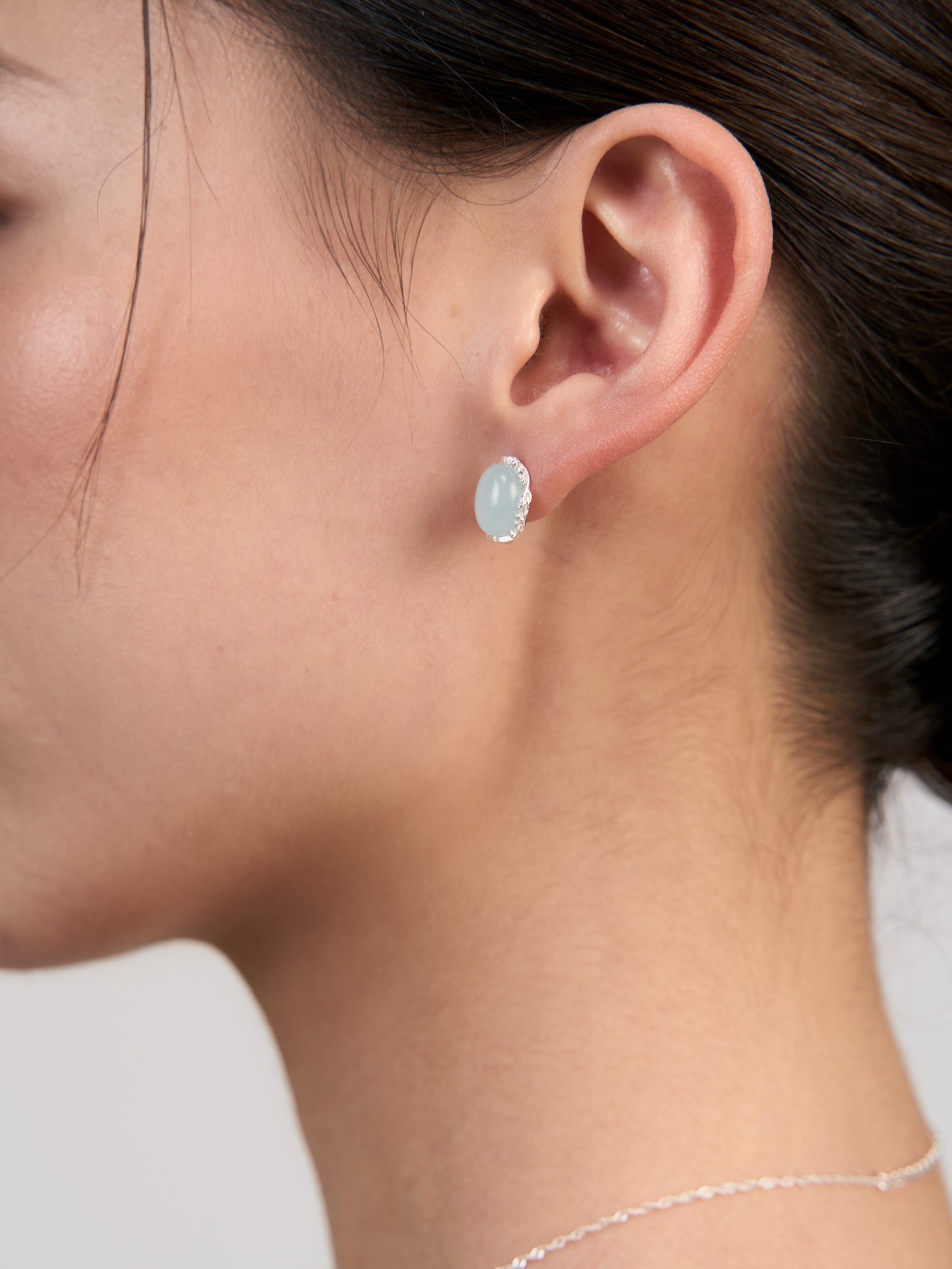 Vine-Set Gemstone Stud Earrings · Ethereal Void