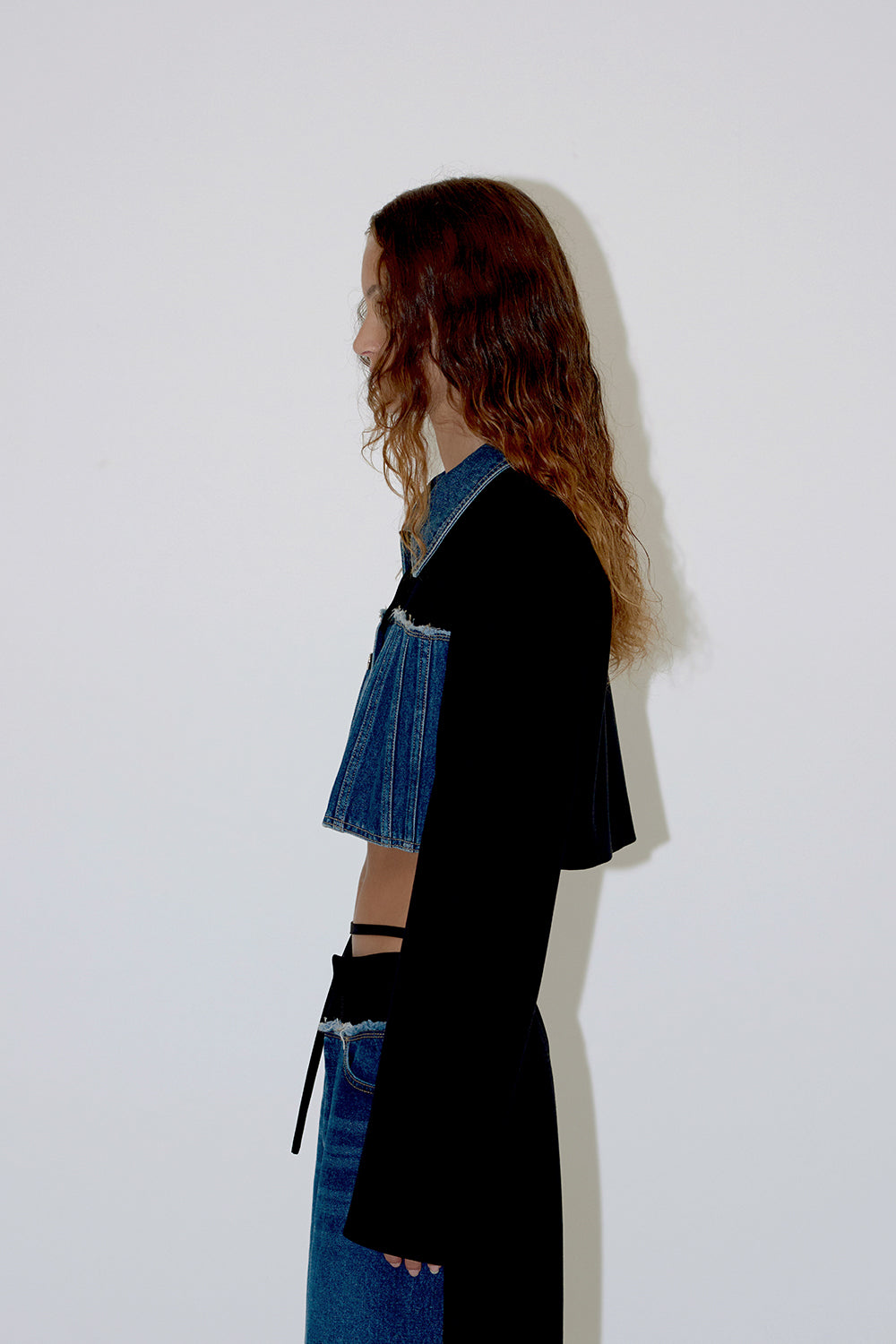 DENIM MIXED JACKET-WOOL