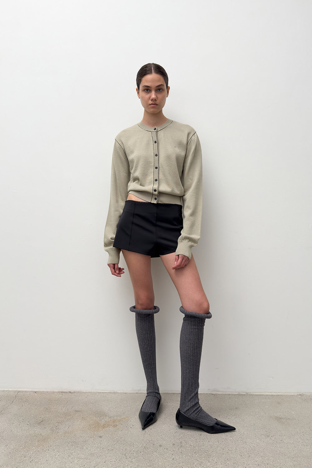 STITCH KNIT CARDIGAN CREAM