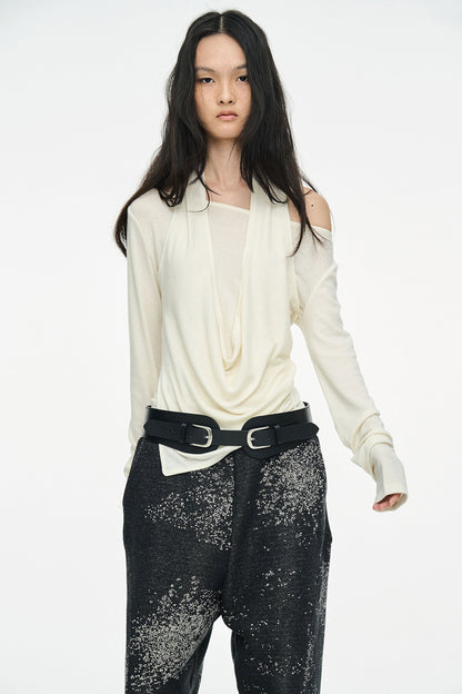 LAYERED HALTER TOP / IVORY