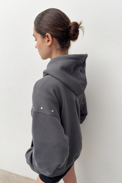 HARDWARE EMBELLISHED HOODIE