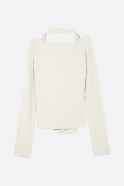 LAYERED HALTER TOP / IVORY