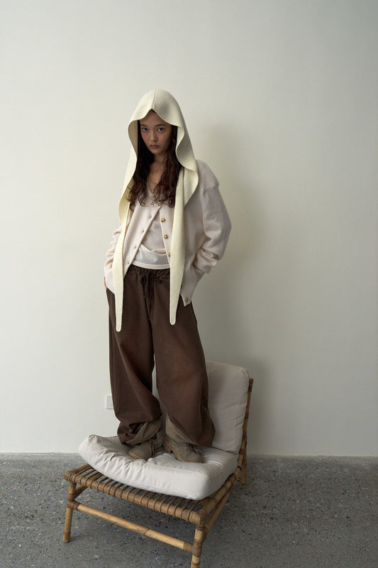 Cashmere Hooded Scarf White