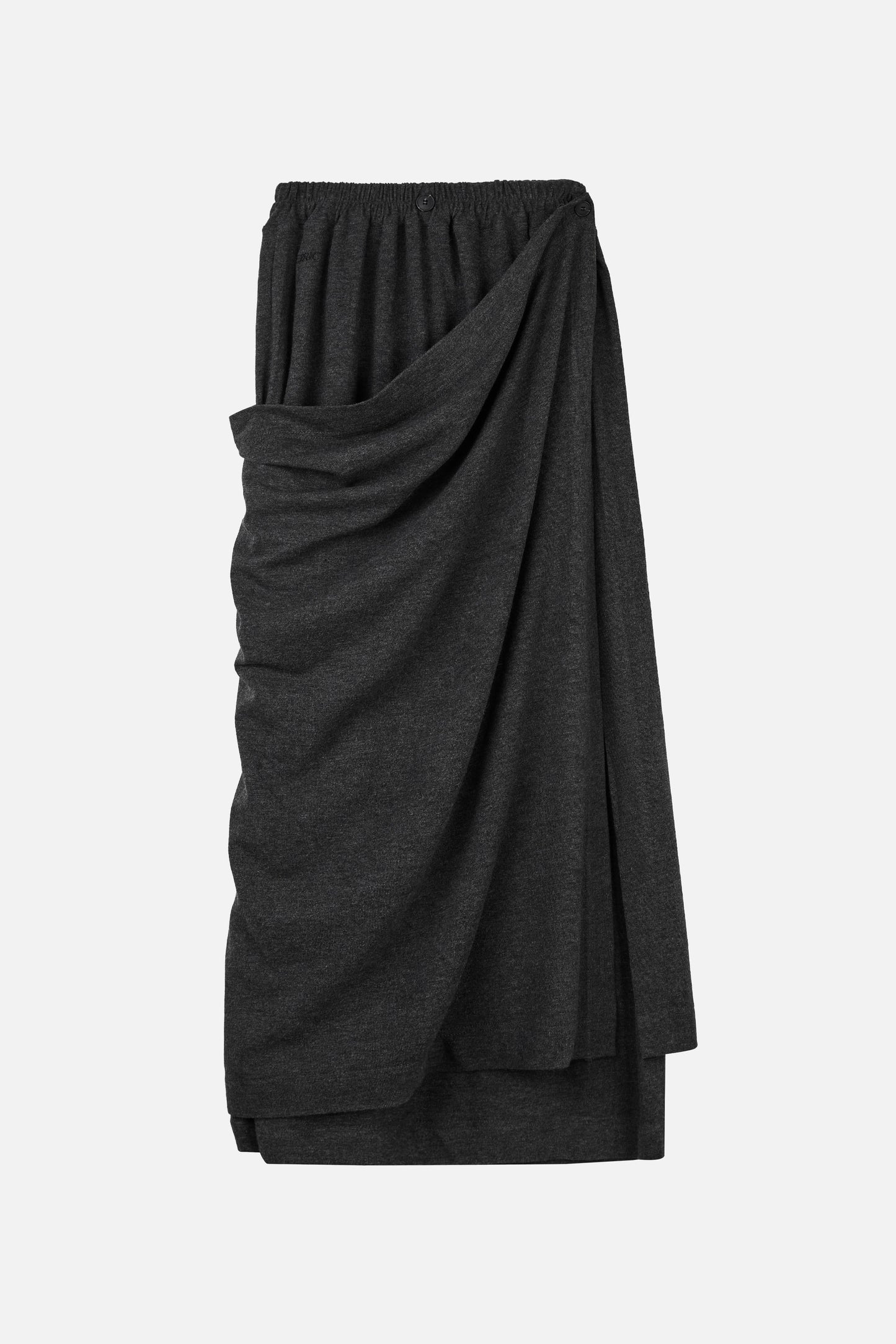 DRAPE LONG SKIRT / CHARCOAL