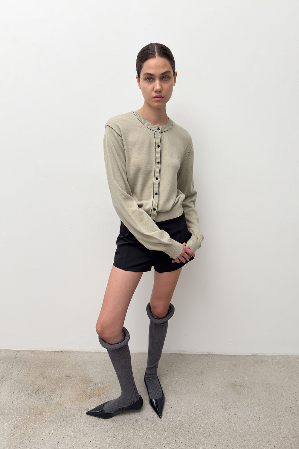 STITCH KNIT CARDIGAN CREAM