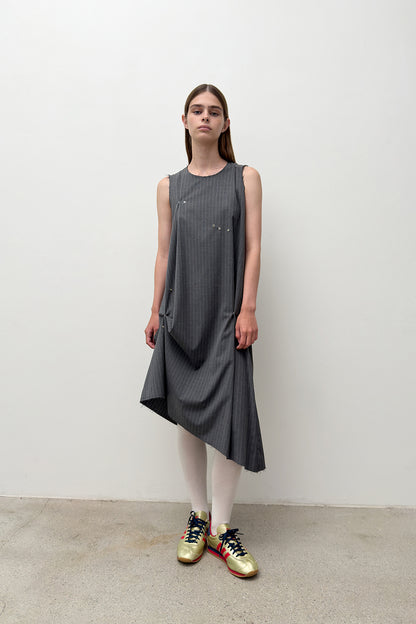 UNBALANCED LONG DRESS Charcoal