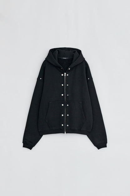 HARDWARE EMBELLISHED HOODIE BLACK