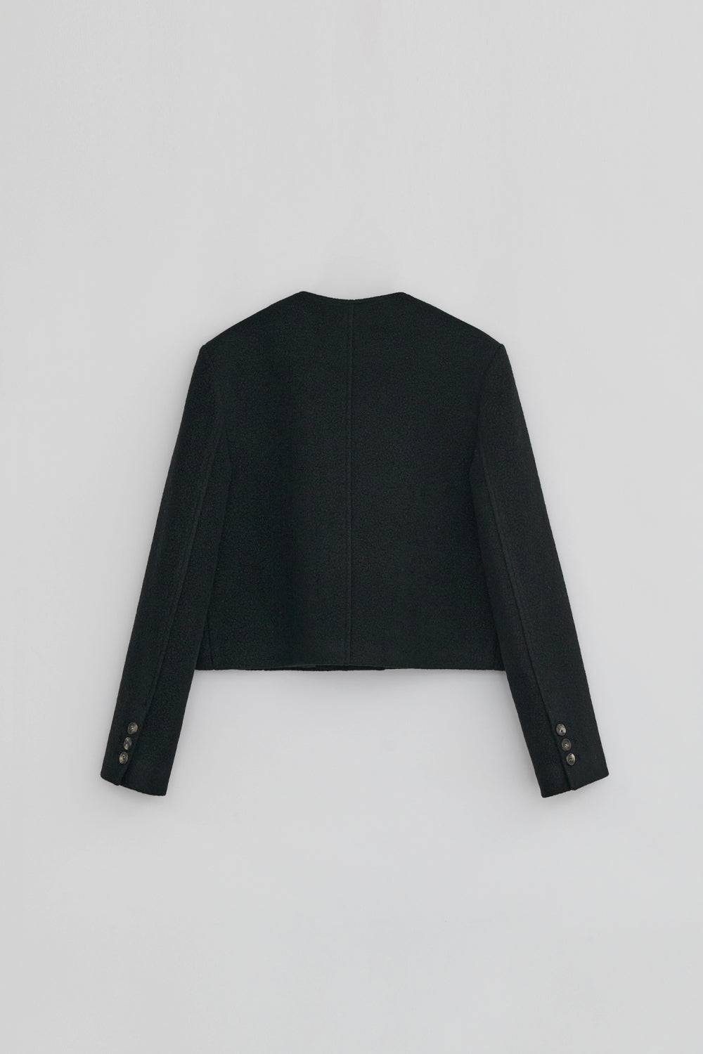 WOOLLY NO COLLAR JACKET BLACK