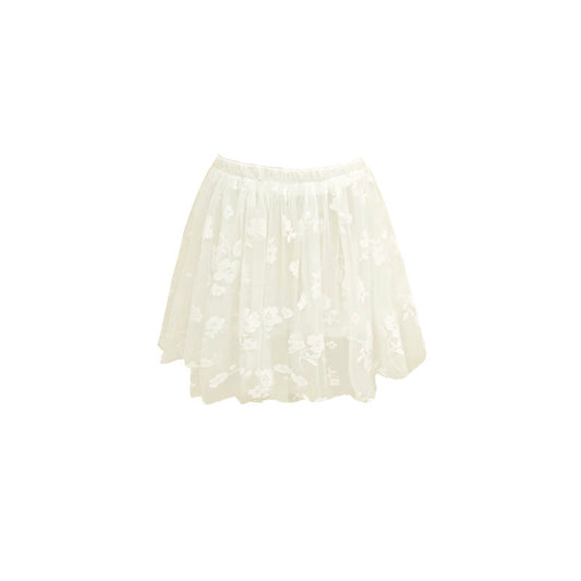 Snowflake Bloom Shorts White