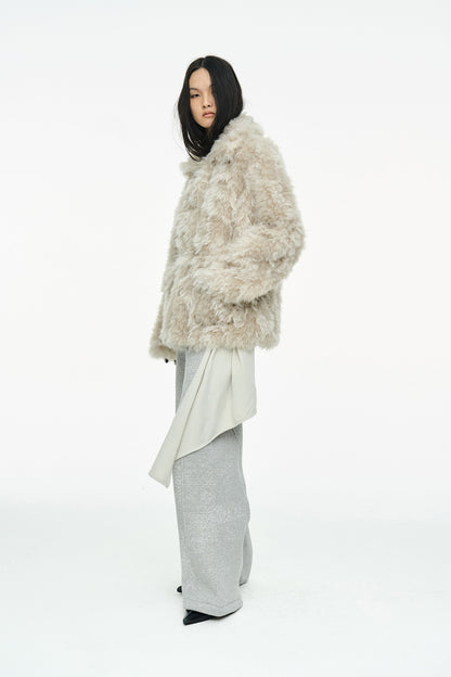 MIXED FUR JACKET / IVORY