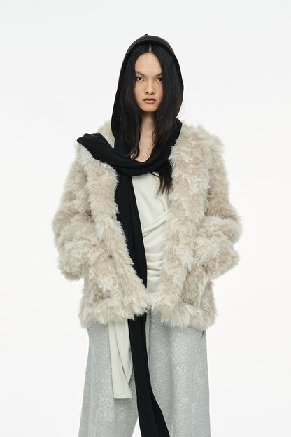 MIXED FUR JACKET / IVORY