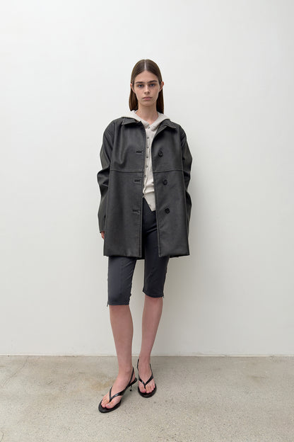 BUTTONED LEATHER JACKET