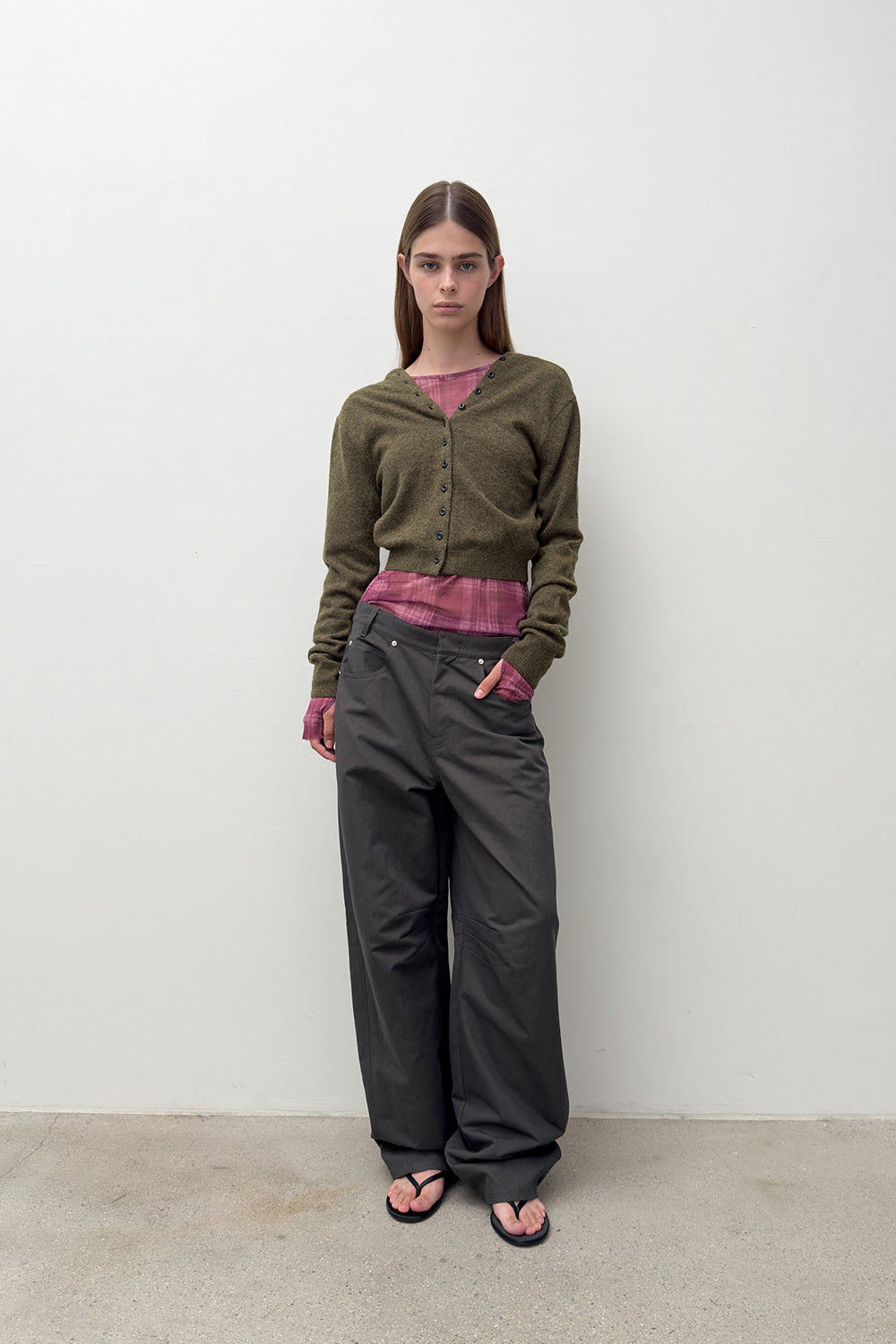 CURVED STURDY TROUSERS GREY