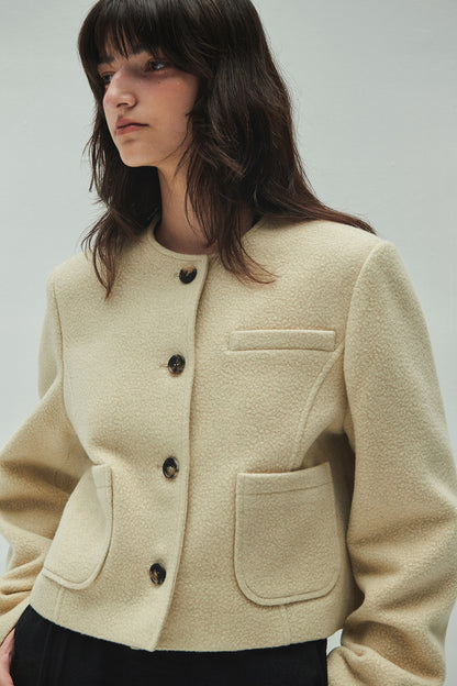 WOOLLY NO COLLAR JACKET