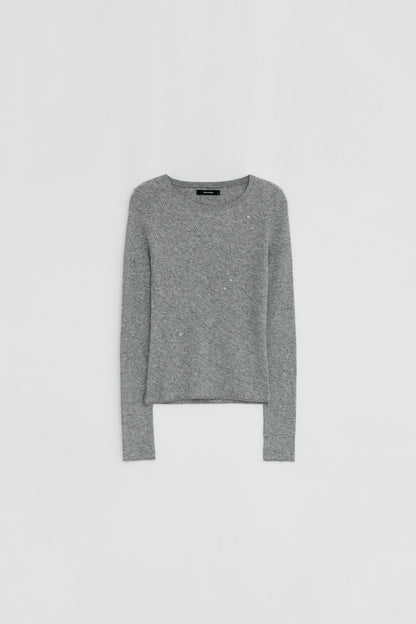 SLIM RIBBED SNAP KNIT