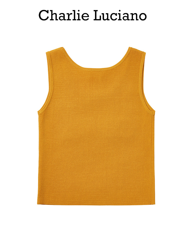 Jacquard Knit Logo Vest