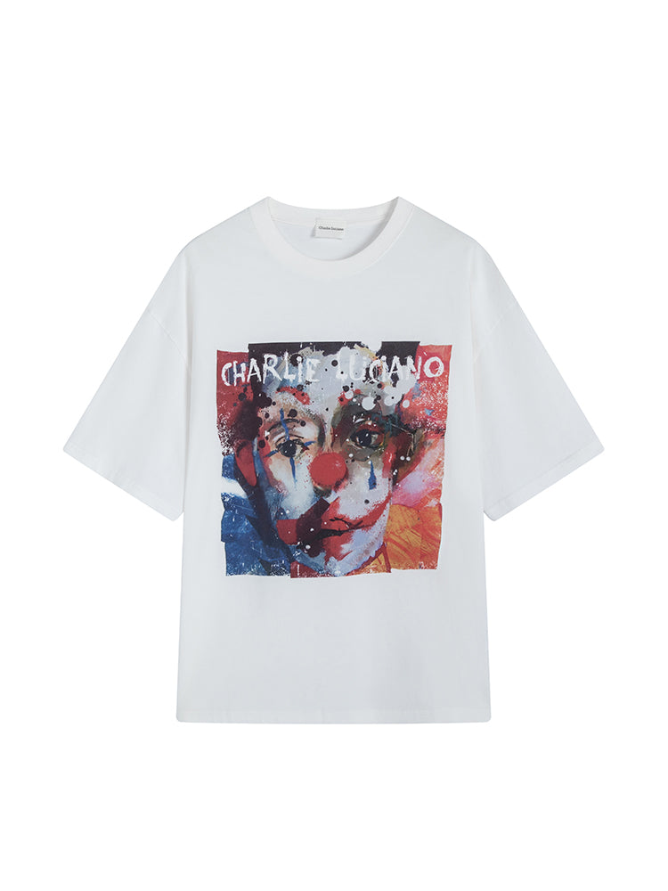 Oil Painting Clown Distressed Tee