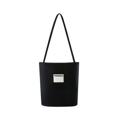 TENERA Eco-friendly Vegan Leather Bucket One-Shoulder Bag Large/Black