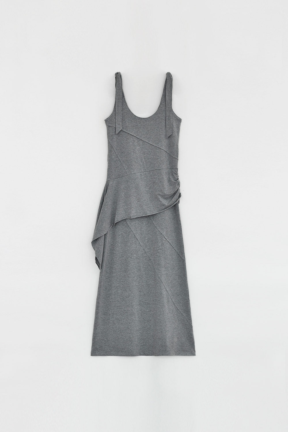 DOUBLE LAYERED LONG DRESS Melange Grey