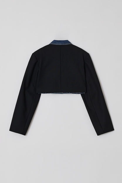 DENIM MIXED JACKET-WOOL