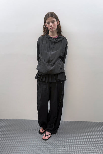 CREASE HOODIE ZIP UP BLACK