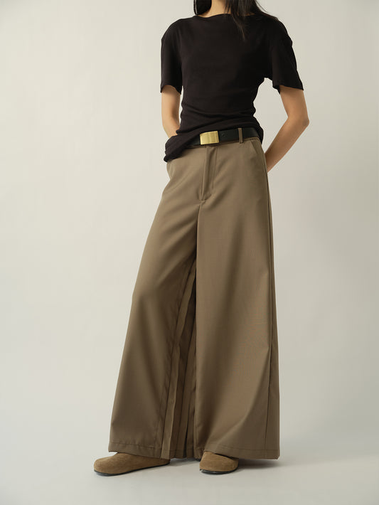 Pleated Palazzo Pants Green