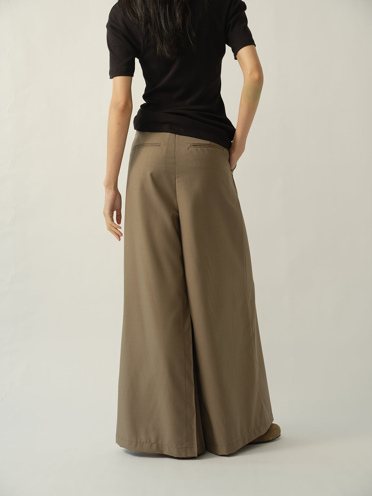 Pleated Palazzo Pants Green