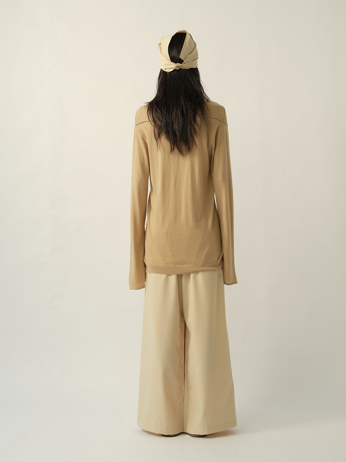 Square-Paneled Split-Sleeve Wool Cardigan