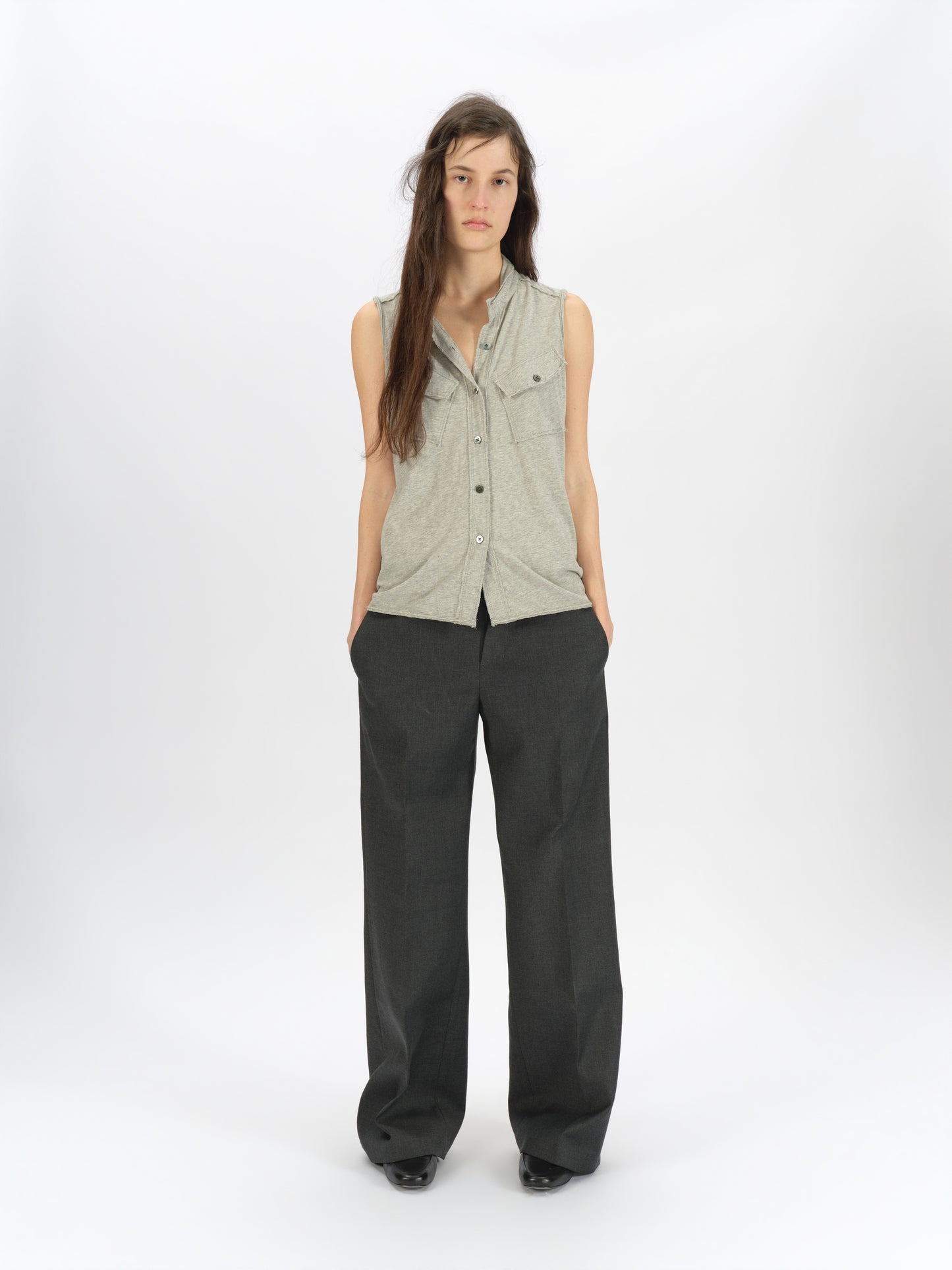 Knitted Shirt-Style Tank