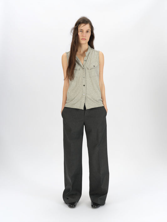 Knitted Shirt-Style Tank