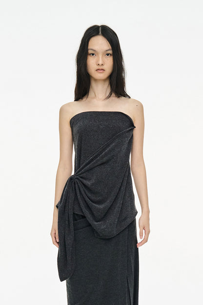 LAYERED FLARE TOP / CHARCOAL